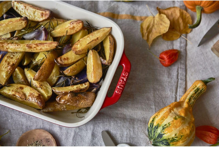 STAUB Ceramique Auflaufform-Set, Ofenform, rechteckig, Kirsch-Rot, Keramik, 2-tlg (20 x 16 cm & 27 x