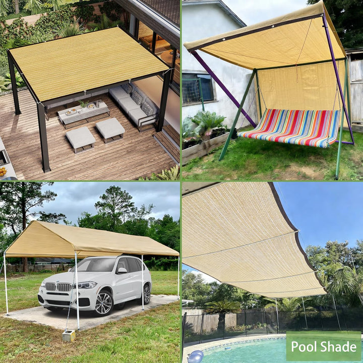 Schattierungsnetz Beige 2X2M Beige Schattiernetz als Sichtschutz für Terrasse & Balkon Abdeckung für