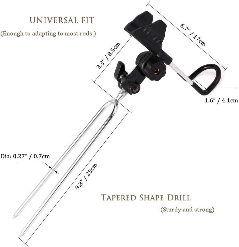 Croch 2 x Rutenhalter 360° Verstellbar Hallter für Angelruten Edelstahl Stark und Stabil Nue Version