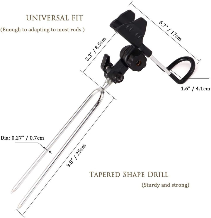 Croch 2 x Rutenhalter 360° Verstellbar Hallter für Angelruten Edelstahl Stark und Stabil Nue Version