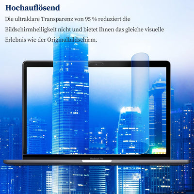 2 Stück Blaulichtfilter Displayschutzfolie für 15.6 Zoll 16:9-Seitenverhältnis Laptop Bildschirm, An