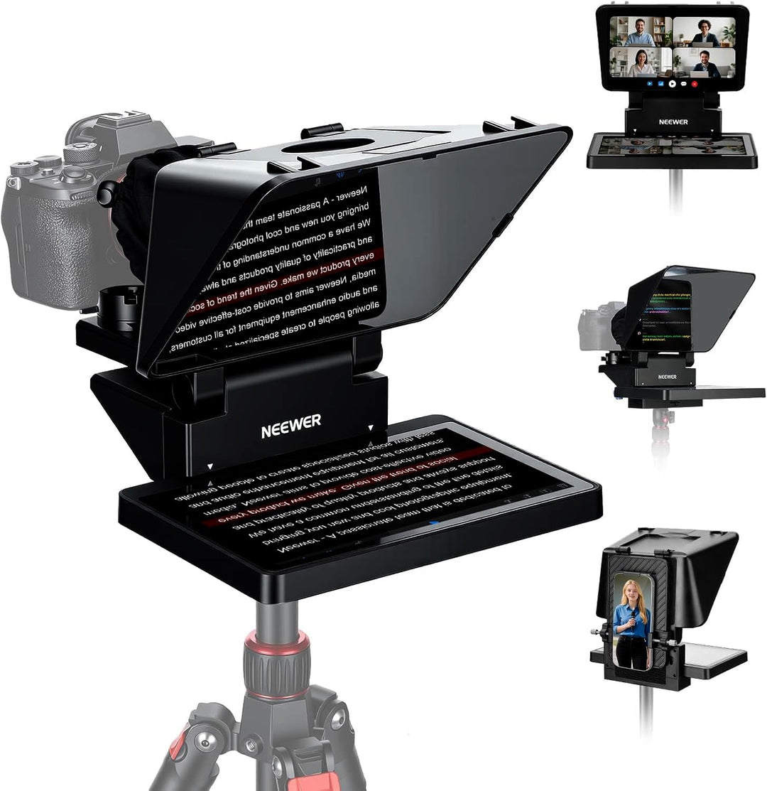 NEEWER 2 in 1 Teleprompter 11 Zoll mit Monitor für Windows MacOS, Tragbare Prompter für Kamera Webca