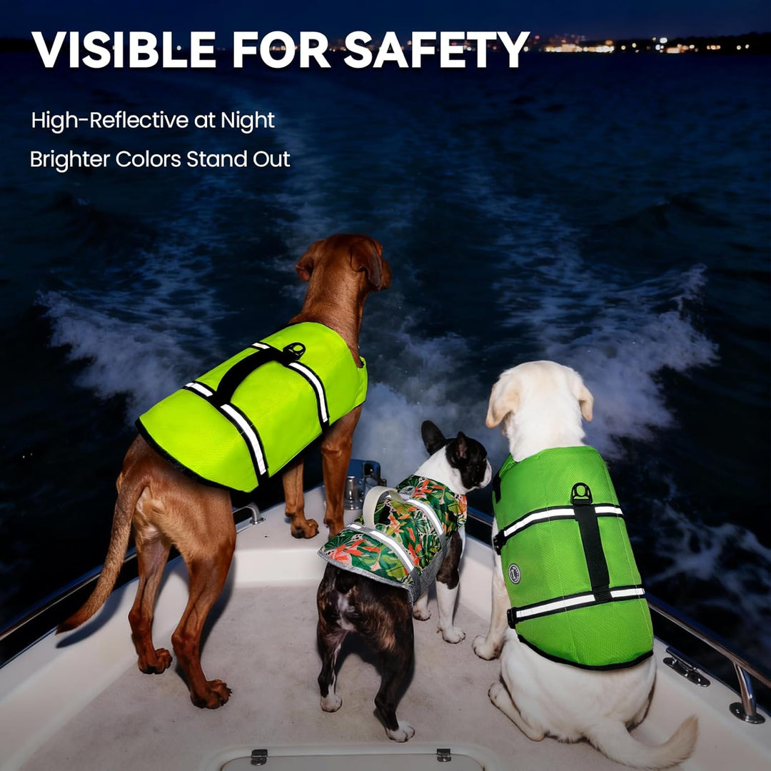 VIVAGLORY Ripstop Hunde Rettungsweste für Kleine Mittel Grosse Hunde Bootfahren, Hund Schwimmweste m