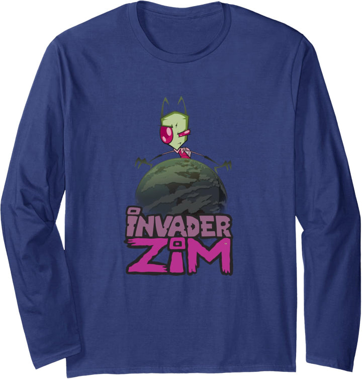 Invader Zim Taking Over The World Portrait Logo Langarmshirt