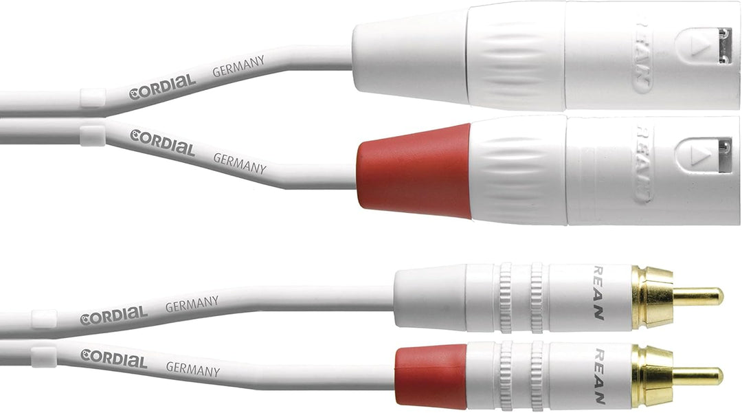 Cordial CFU 3 MC-SNOW Audiokabel XLR m-Cinch 3 m Rean Stecker 3 M Single Mehrfarbig, 3 M Single Mehr