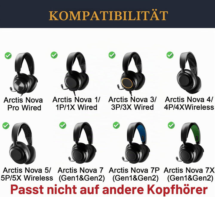 SOULWIT Kühlgel Ersatz Ohrpolster für Steelseries Arctis Nova Pro Wired, Nova 1/1X/1P/3/3P/3X/4/7/7X