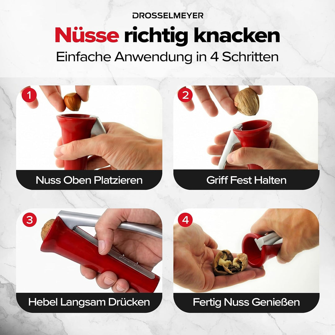 Edelstahl Design Nussknacker | Effektiv auf alle Grössen von Nüssen mit minimalem Aufwand Heavy Duty