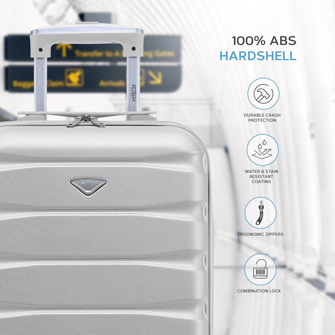 Flight Knight 3er-Pack Leichte 4-Rad-abs-hartschalenkoffer Handgepack, Zugelassen Fur Uber 35 Flugge