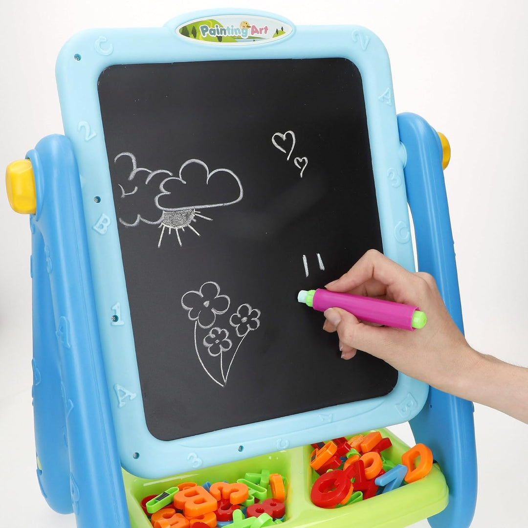 ColorBaby 47987 Good Idea Magnettafel für Kinder, 2-in-1, 36 x 26 x 42 cm, Kreide, Marker, Buchstabe