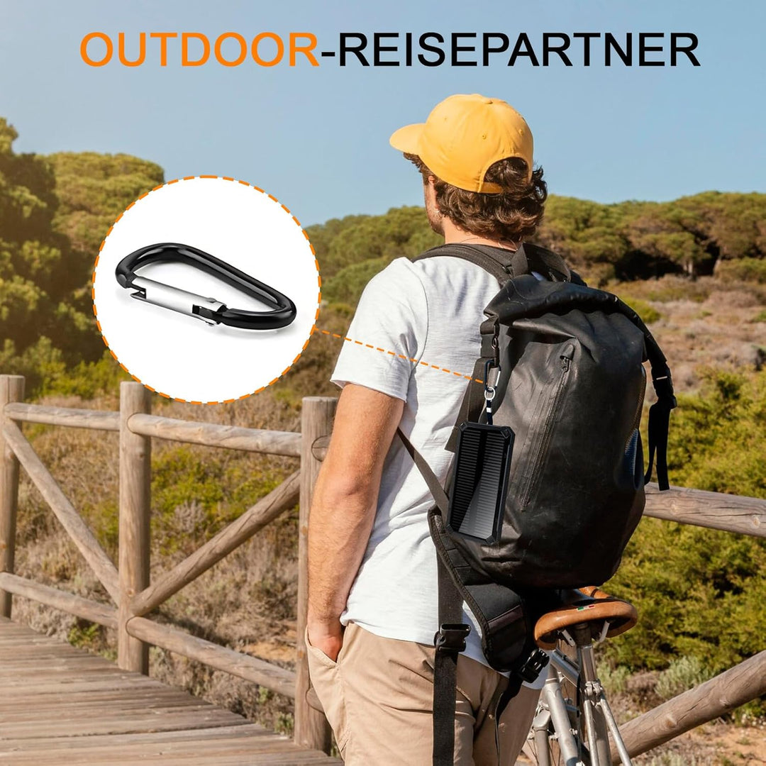 Solar Power Bank 20000mAh,Wasserdichtes Tragbares Powerbank Solarpanel mit 2 USB-Anschlüssen 1 Typ-C