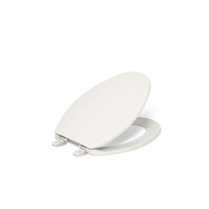 Kohler K-20110-96 Brevia Langer WC-Sitz mit grifffesten Stossfängern, geräuscharmer Sitz, Quick-Atta