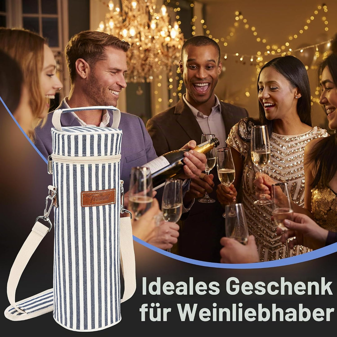 Kato Flaschentasche für 1 Flasche Kühltasche für Wein Bier Getränke Outdoor Tragetasche mit Trennwan