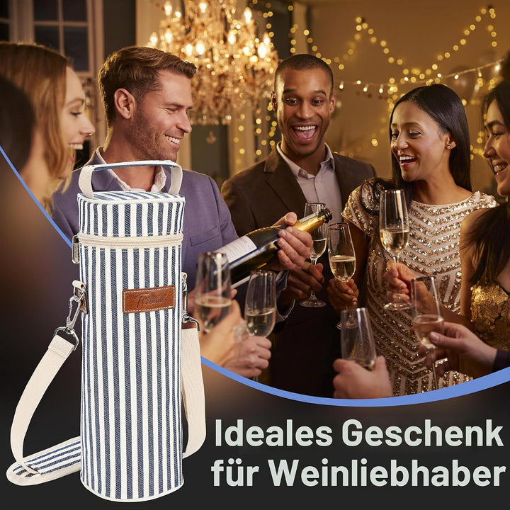 Kato Flaschentasche für 1 Flasche Kühltasche für Wein Bier Getränke Outdoor Tragetasche mit Trennwan
