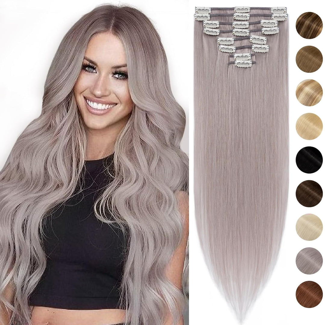 Silk-co Echthaar Clip In Extensions 8 Tressen 18 Clips 50g, Hair Extensions, Remy Echthaar Clip In E