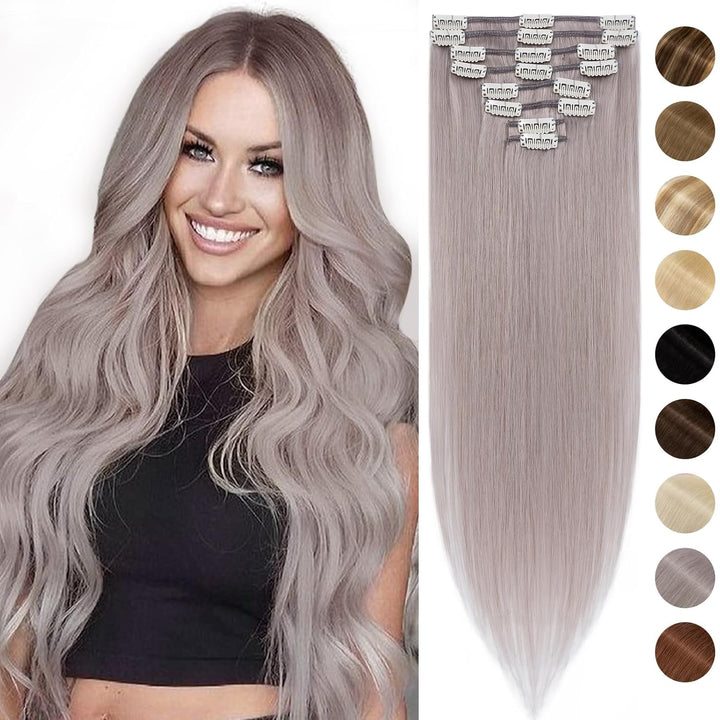 Silk-co Echthaar Clip In Extensions 8 Tressen 18 Clips 55g, Hair Extensions, Remy Echthaar Clip In E