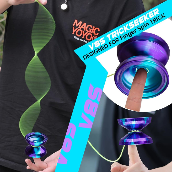 MAGICYOYO V8S JoJo für Kinder ab 8 Jahren - Profi Finger-Spin Yoyo für Anfänger & Fortgeschrittene,