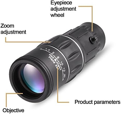 Zerone Monokular Teleskop 16X52 Wandern HD Kamera Objektiv Monocular Teleskop Zoom Wasserdicht Nebel