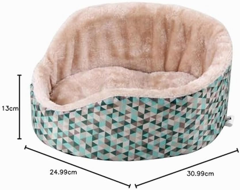 Dehner Kleintier-Kuschelbett Velvet, ca. 31 x 25 x 13 cm, Nylon/Plüsch, rosé/türkis/grau Pink, Pink