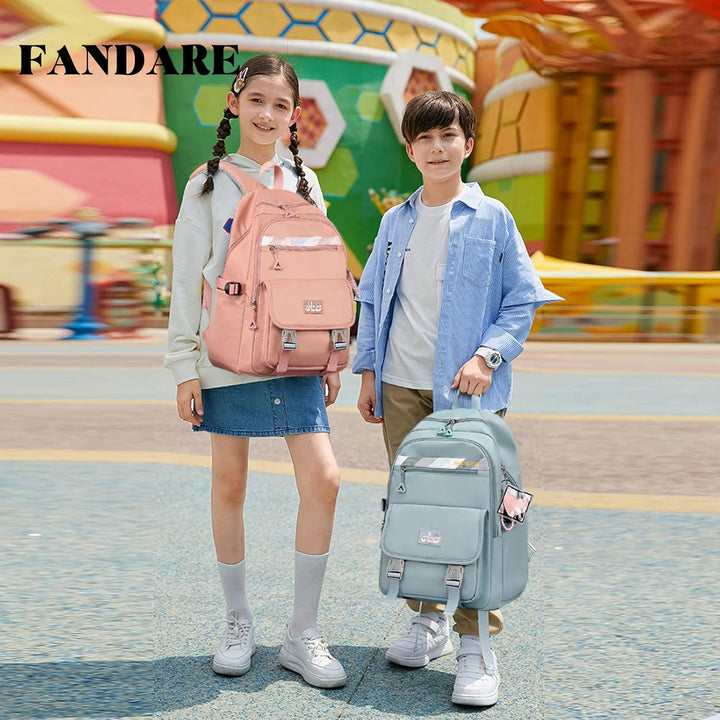 FANDARE Kinderrucksack Schulranzen Schultaschen Jungen Mädchen Schulrucksack Kinder Schultasche für