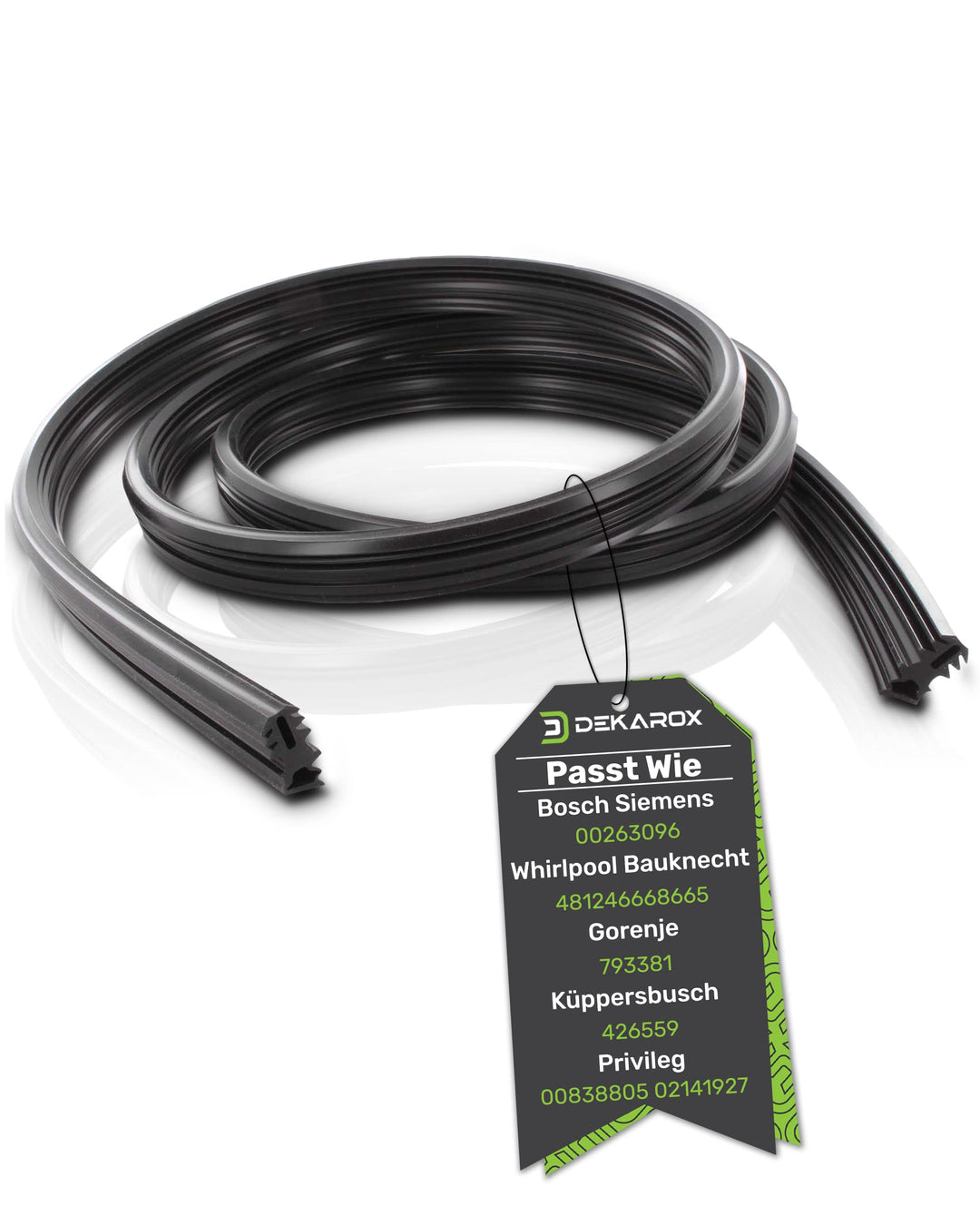 DEKAROX Türdichtung Dichtgummi 1,8m dreiseitig für Bosch Siemens 00263096 263096 für Spülmaschine Ge