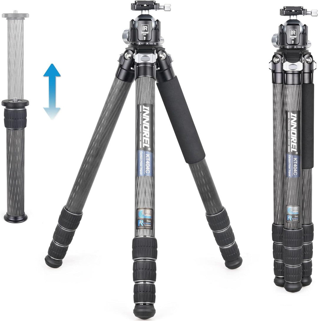 INNOREL KT404C Kompaktes Stativ aus 10 Lagen Kohlefaser Professionelles 40mm Rohr für Digitale DSLR-