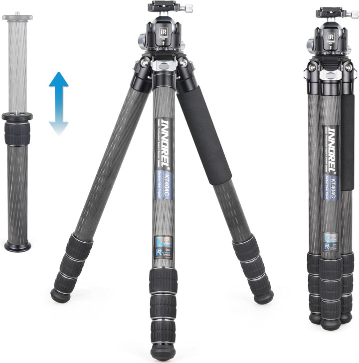 INNOREL KT404C Kompaktes Stativ aus 10 Lagen Kohlefaser Professionelles 40mm Rohr für Digitale DSLR-