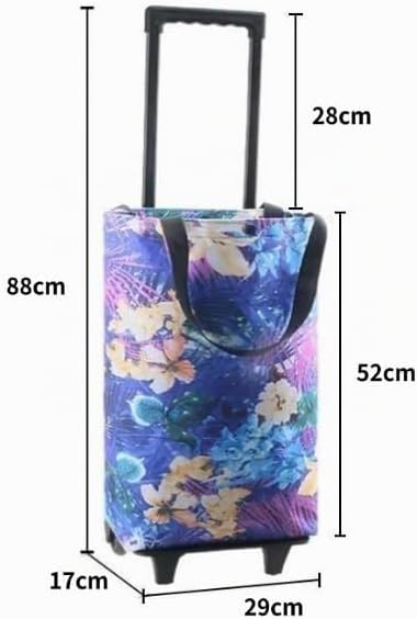 600D Oxford Tuch Stahlrohr Faltbarer Einkaufs Wagen mit Rädern, Trolley Tasche auf Rädern Wasch Bar