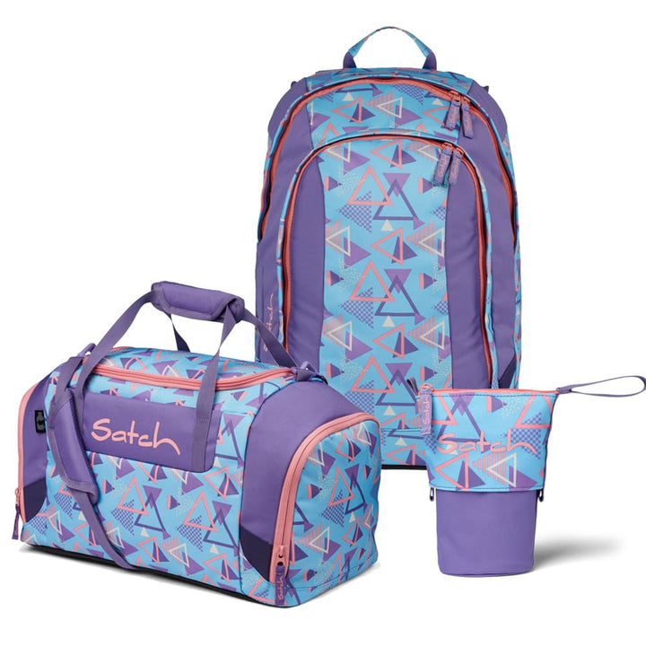 Satch Air Edition Schulrucksack Set 3tlg. inkl. Pencil Slider und Sporttasche 80s Dance, 80s Dance