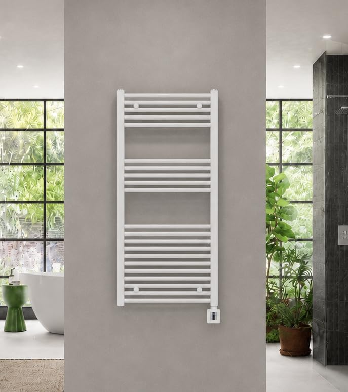 anapont elektrischer Badheizkörper 1175x750 weiss gebogen | Timer-Funktion, Handtuchheizkörper, Made