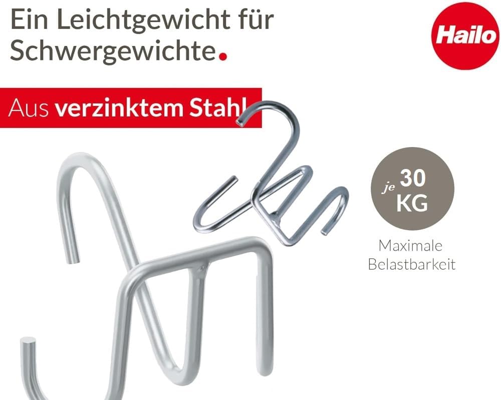 Hailo SafetyLine Eimerhaken für Sprossenleitern | 2x Haken für Farbeimer, Kabeltrommel oder Werkzeug