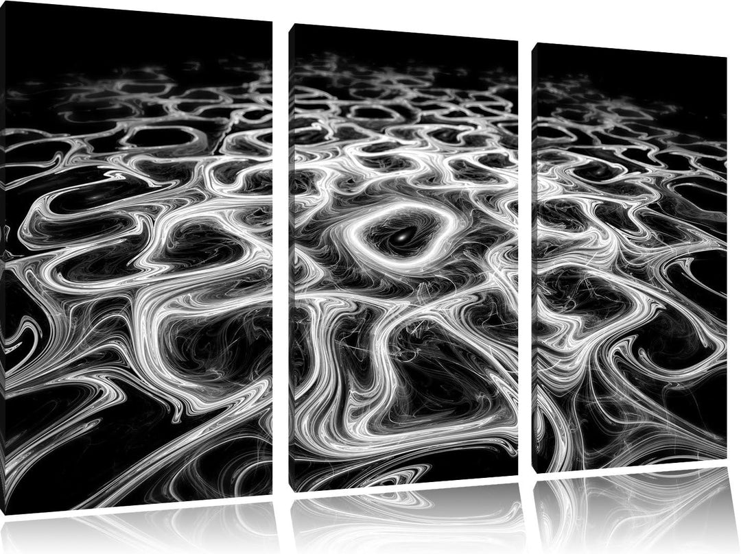 Pixxprint Lava Muster in der Nacht als Leinwandbild/Grösse: 3 Teilig (120x80) cm/Wandbild/Kunstdruck