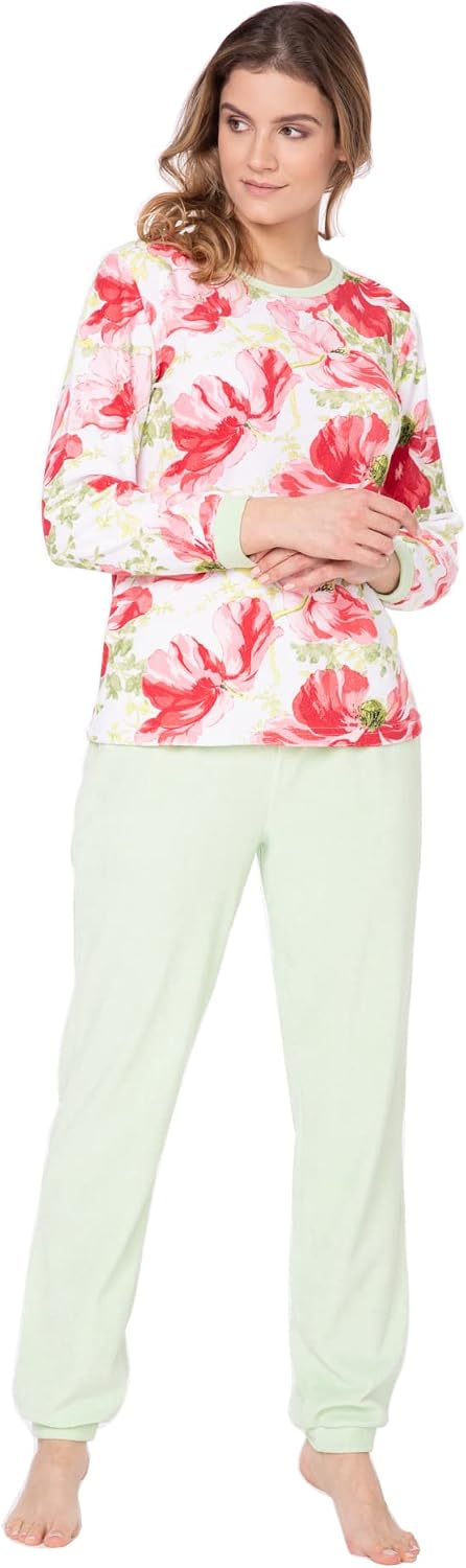 e.Femme® Damen Pyjama Hausanzug Freizeitanzug Kamila 2214 aus Frottee 80% Baumwolle, 20% Polyester 4
