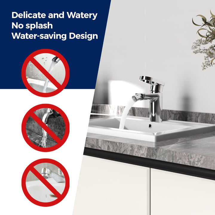 VANCOCO 52010 Wasserhahn Bad Chrom mit 360°Drehfunktion, Wassersparend mit 24h Salzsprühtest (Klasse