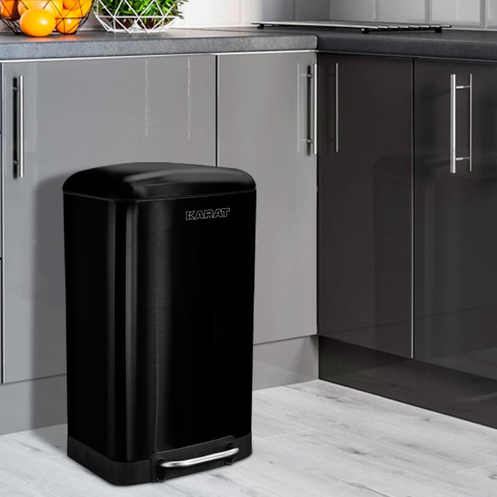 casa pura Design Tretmülleimer Cubo mit Absenkautomatik | 30 Liter | Abfalleimer mit Softclose Decke