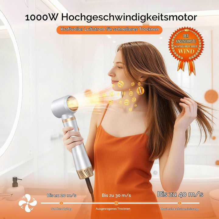 Hairstyler 5 in 1, Haarstyler Hair Styler Set 1000W Multistyler Haare mit Ionen Haartrockner Rundbür