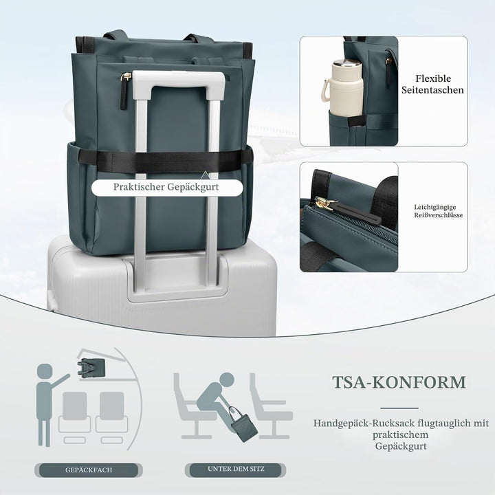 GOLF SUPAGS Convertible Laptop-Rucksack für Frauen Casual Daypack Notebook Tote Bag für Arbeit Hochs