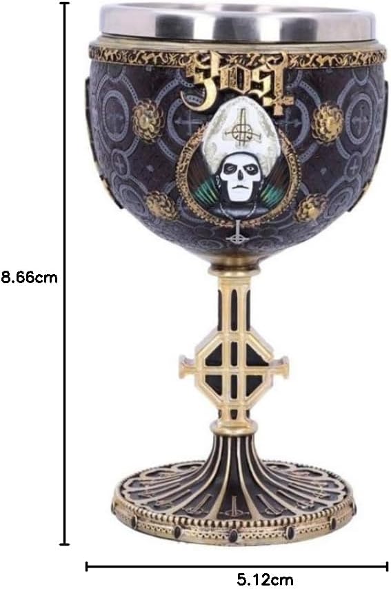 Nemesis Now Meliora Gold Kelch Ghost Papa Emeritus III aus Kunstharz mit Edelstahl B4886P9