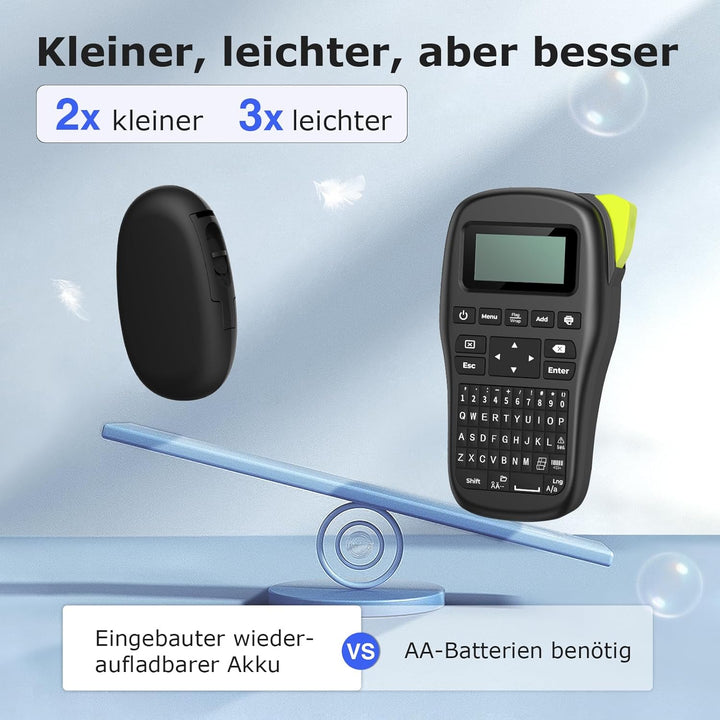SUPVAN Beschriftungsgerät Selbstklebend, Tragbarer Mini Labeldrucker Etikettiergerät Selbstklebend m
