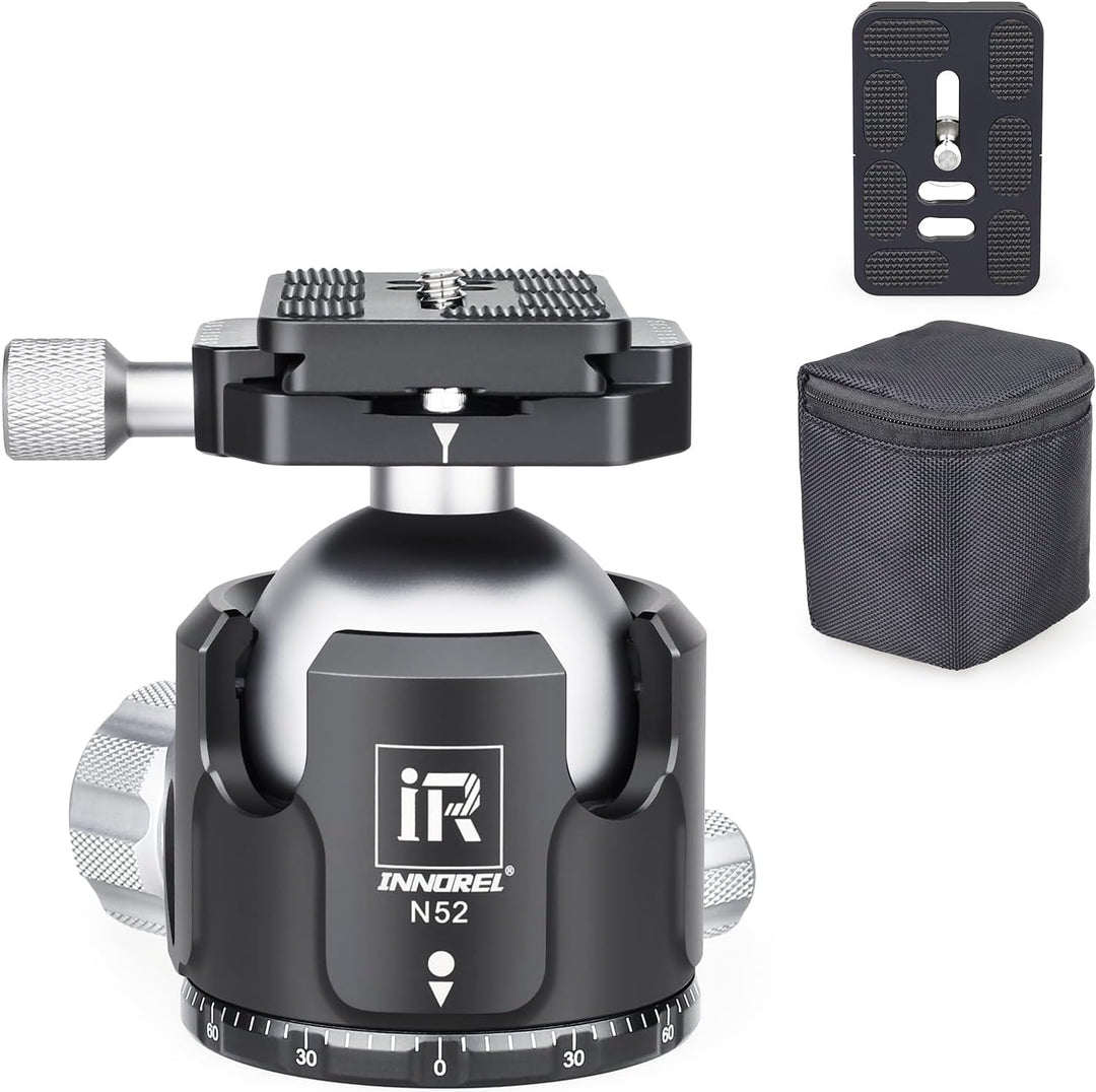 INNOREL N52 Kugelkopf Stativköpfe Tripod Head Niedrige Profile Kugelkopf 360 Grad Drehbarer Durchmes