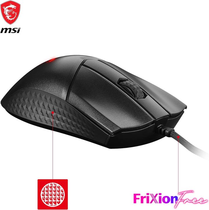 MSI Clutch GM31 Lightweight Gaming Maus - 12.000 DPI Optischer Sensor, Rechtshänder, 60M+ Click OMRO