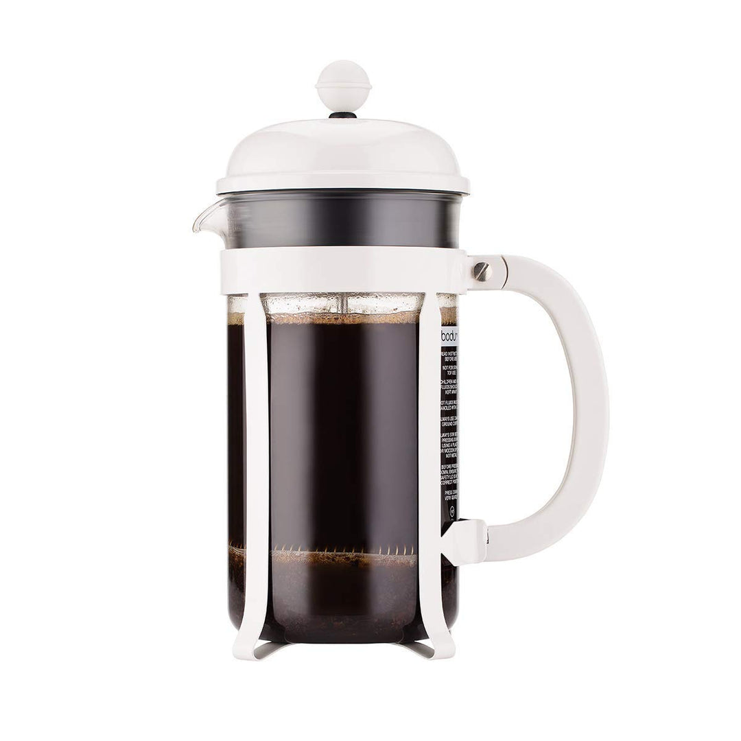 Bodum Chambord Kaffeebereiter 8 Tassen, Chrom, Weiss, 1 l, Weiss