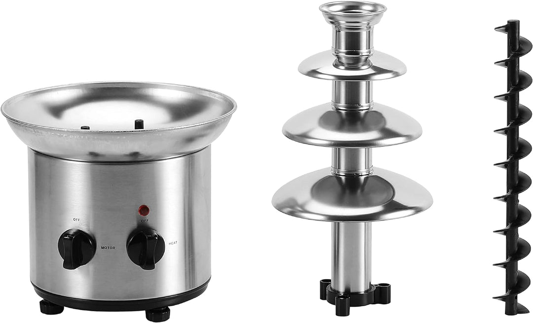 Schokoladenbrunnen | 170 Watt | 1250 g | Hochwertiger und langlebiger Edelstahl | 4 stufig | Hitzefe