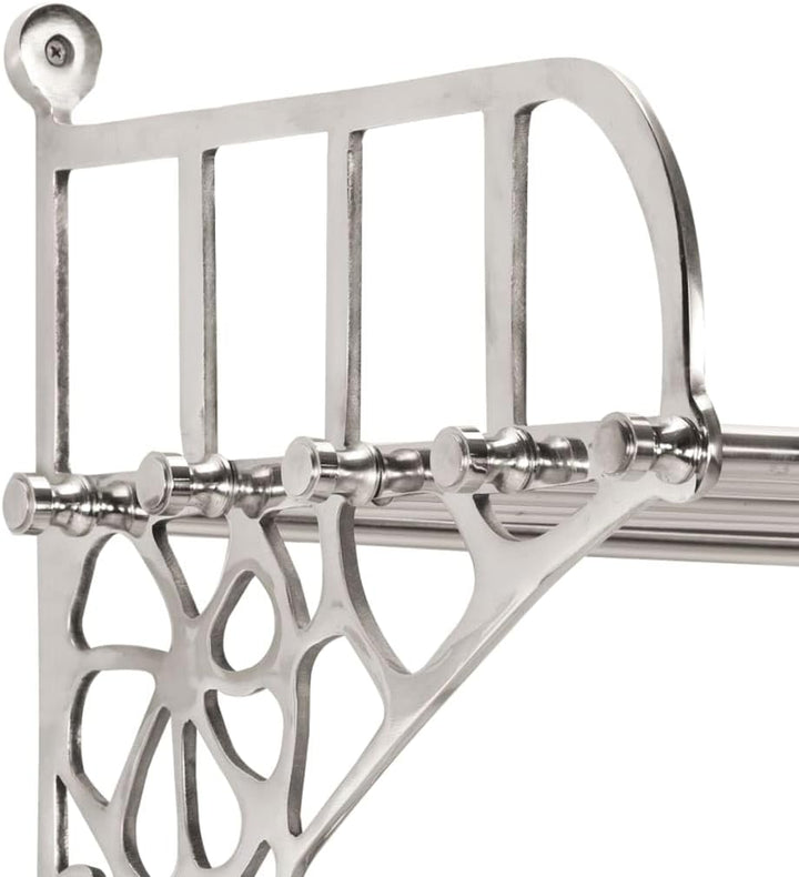 Hothingwell Gepäckträger zur Wandmontage, Aluminium, mit Kleiderbügeln | Lattenregal, verstellbare S