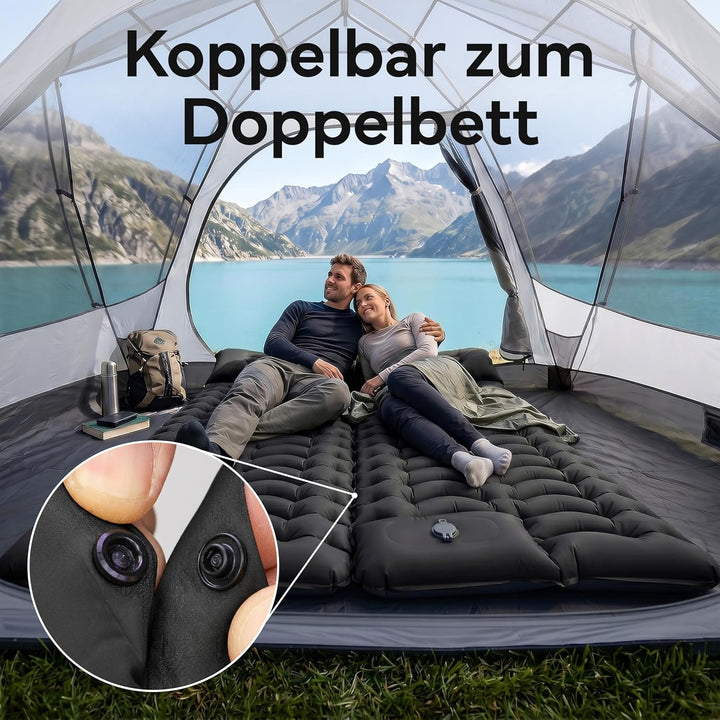 NEOLYMP NORDPINE Isomatte Camping - Integrierte Fusspumpe, Aufblasbar, 10 cm Dick - 200x70 cm, Ultra