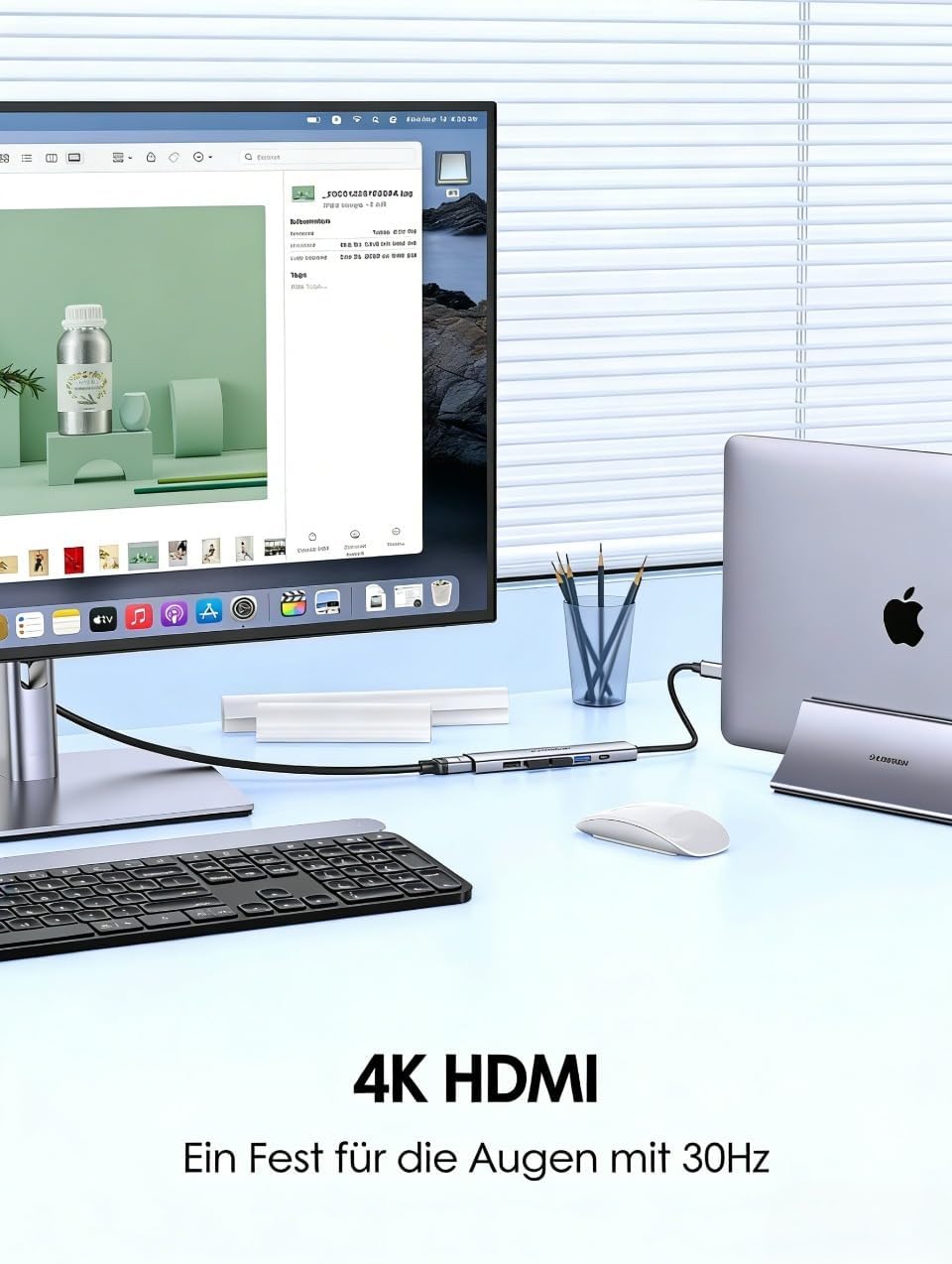 LENTION USB C Hub mit 100W PD Aufladung, 4K HDMI, USB 3.0 & 2.0 Adapter auf HDMI, Kompatibel 2025-20