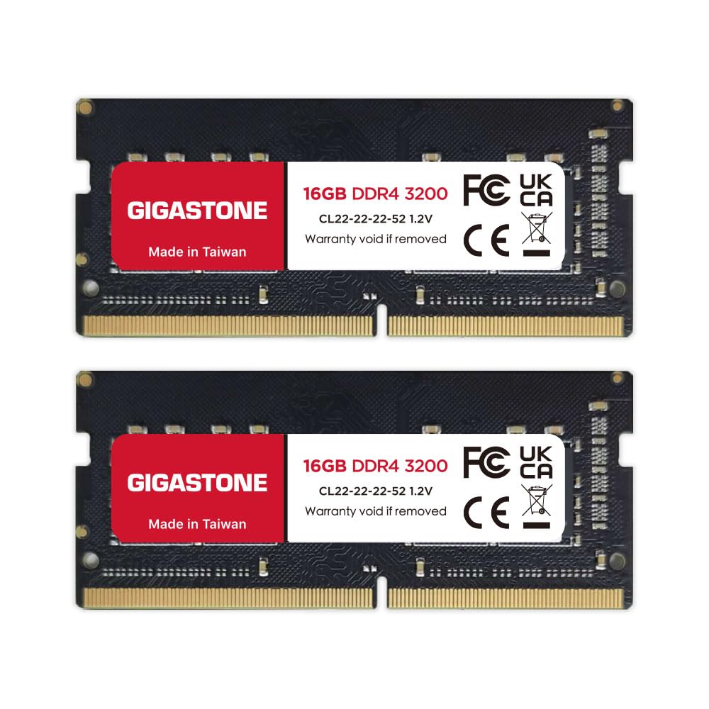 【DDR4 RAM Nur für Laptops】 GIGASTONE 32GB Kit (2x16GB) DDR4 3200MHz (2933/2666MHz) PC4-25600 CL22 1,
