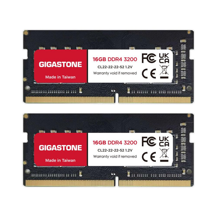 【DDR4 RAM Nur für Laptops】 GIGASTONE 32GB Kit (2x16GB) DDR4 3200MHz (2933/2666MHz) PC4-25600 CL22 1,