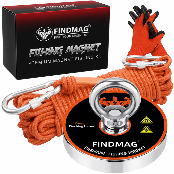 FINDMAG Neodym Magnete Extra Stark, 272 kg, Magnetfischen Set, Starke Magnete, Magnet Fischen Angel