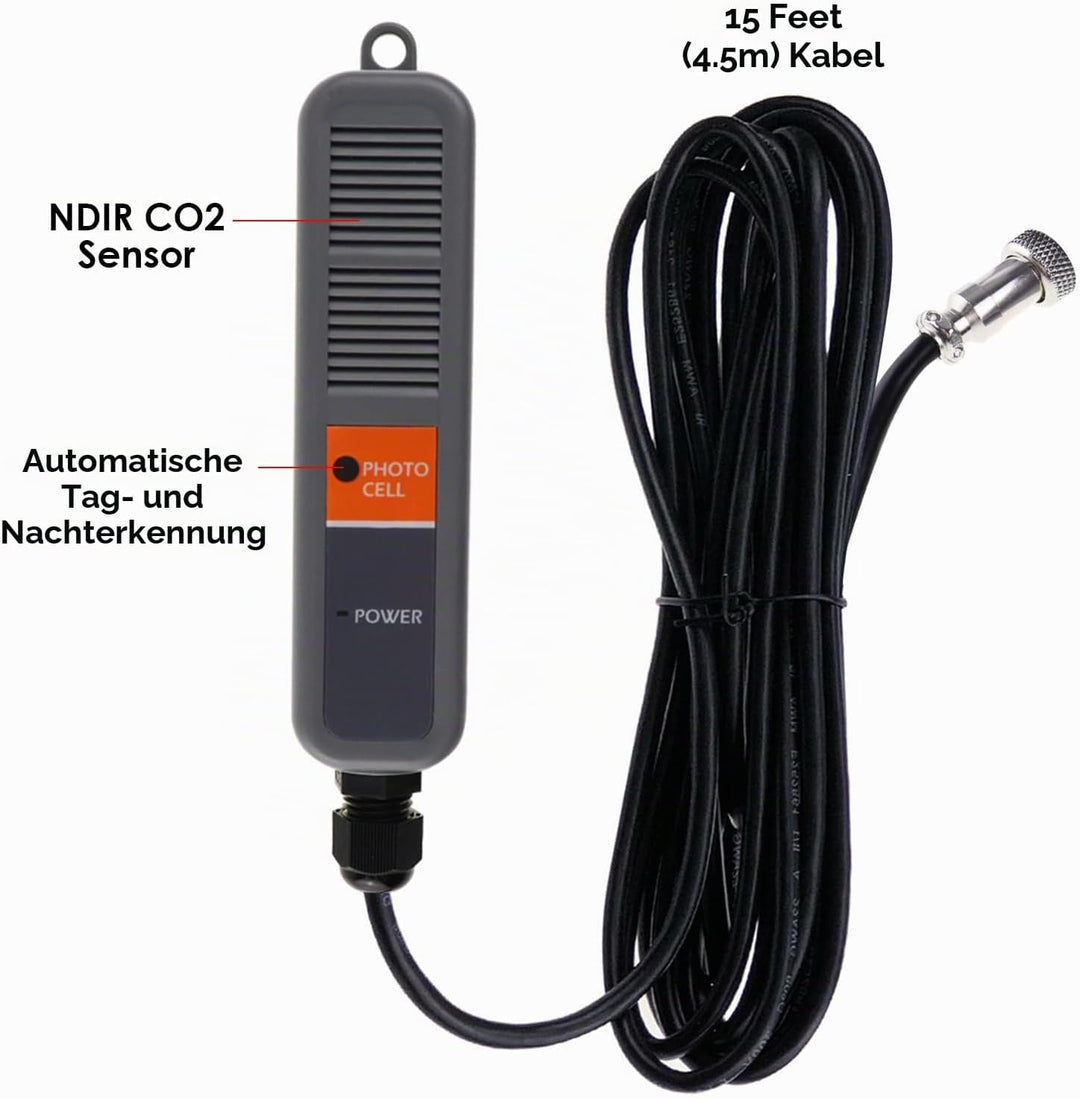 CO2 Controller Kohlendioxidregler CO2-Messgerät Monitor Tag und Nacht Relais Funktion, NDIR CO2 Sens