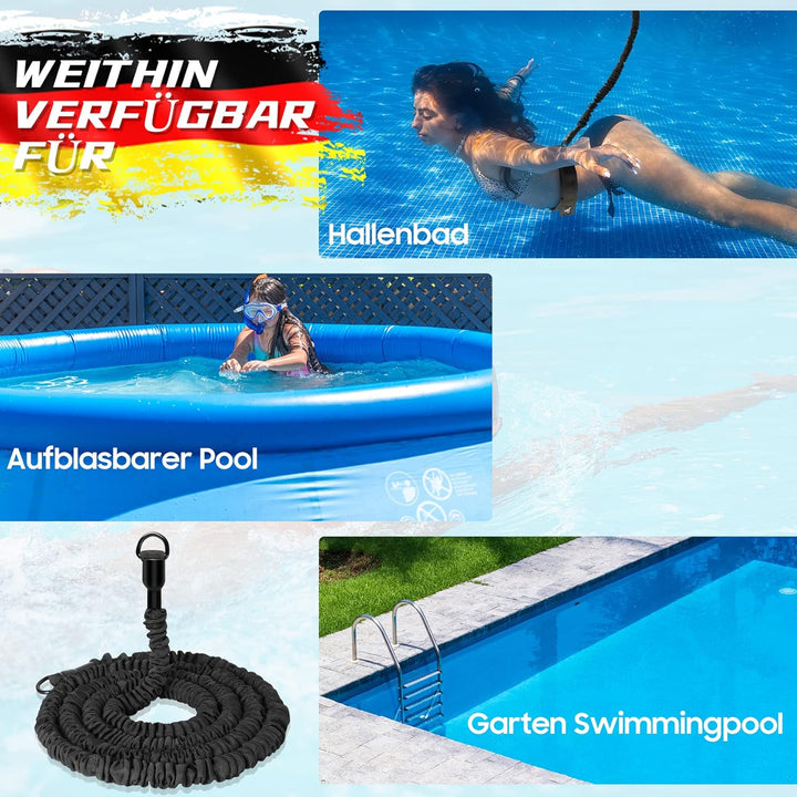 Schwimmgurt für Pool 2.5-7.5M Schwimmtrainer | mit Gurtband und Verstellbarem Gürtel | Erhöht Kraft